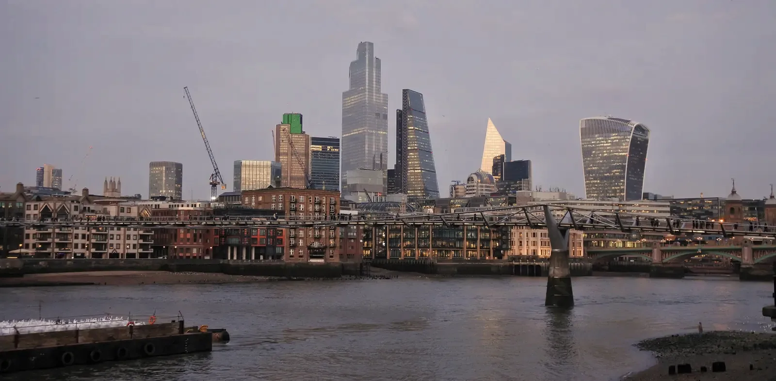 The City of London skyline, including the Leadenhall Building, seen across the River Thames